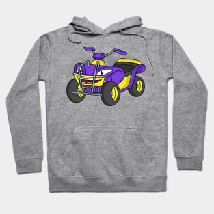 Purple Quad bike cartoon illustration Hoodie